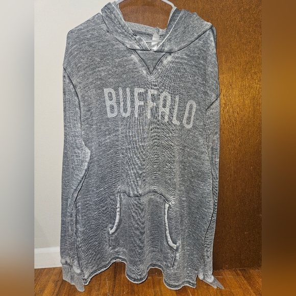 Buffalo Heather Gray Men's Sweatshirt Lightweight Hoodie Size XL By Alternative - Picture 6 of 8